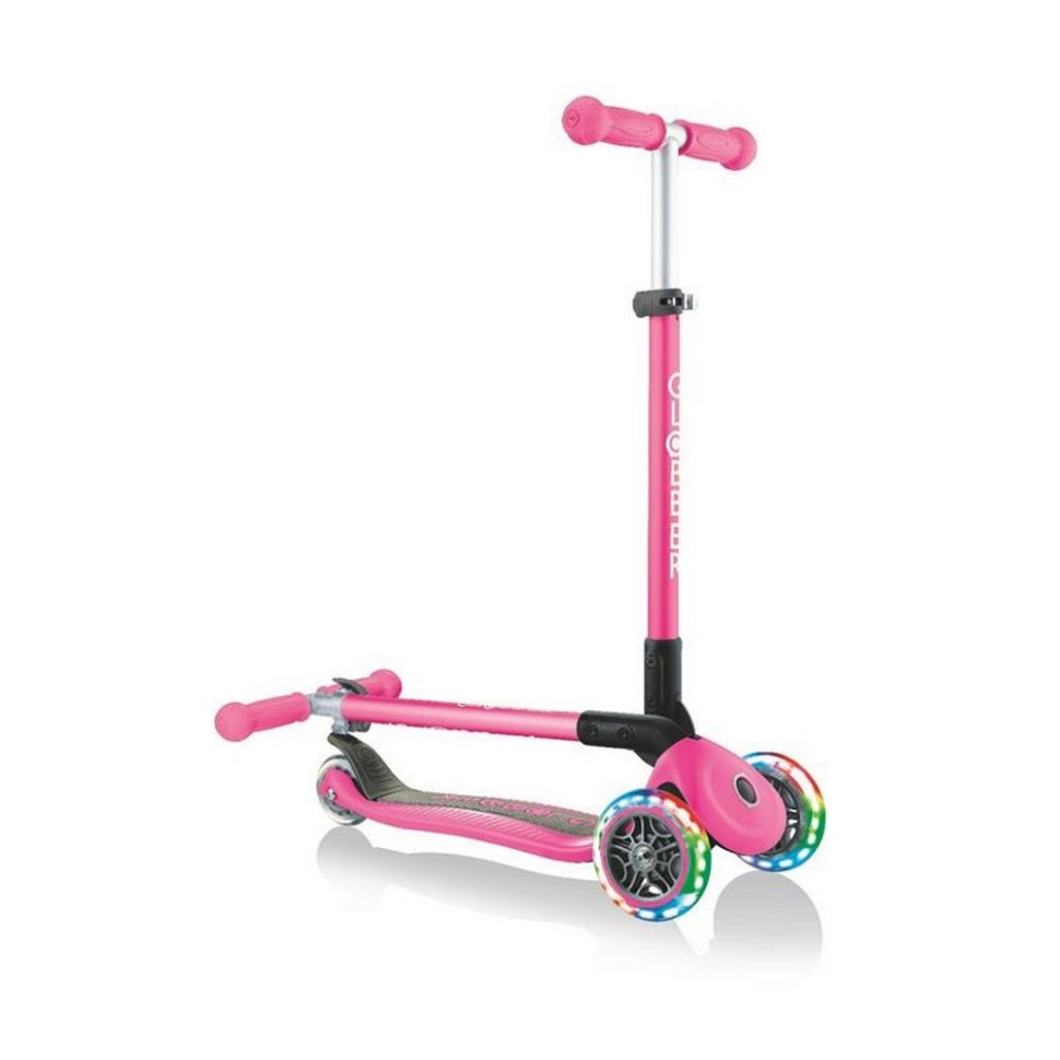 Самокат триколісний PRIMO FOLDABLE LIGHTS GLOBBER 432-110-2 рожевий, колеса з підсвіткою