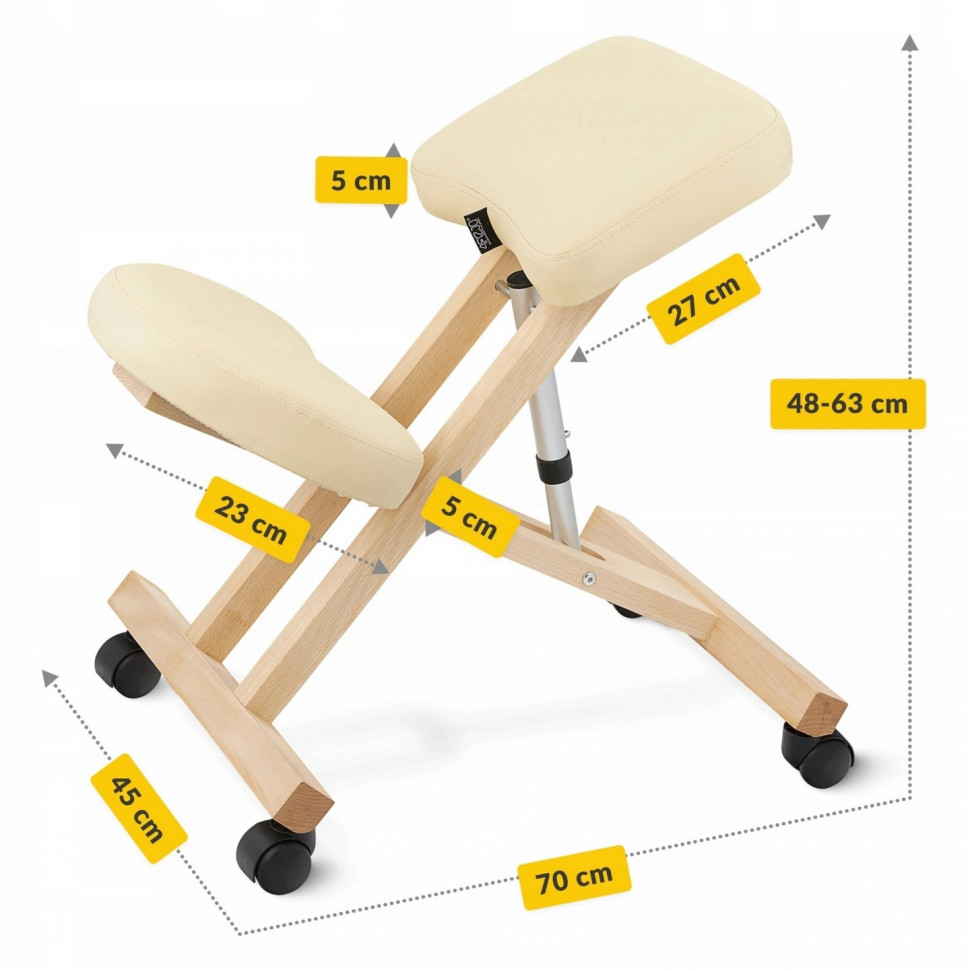 Коленный стул ортопедический Pure 4FIZJO P-5905973402804 регулируемый, на колесиках
