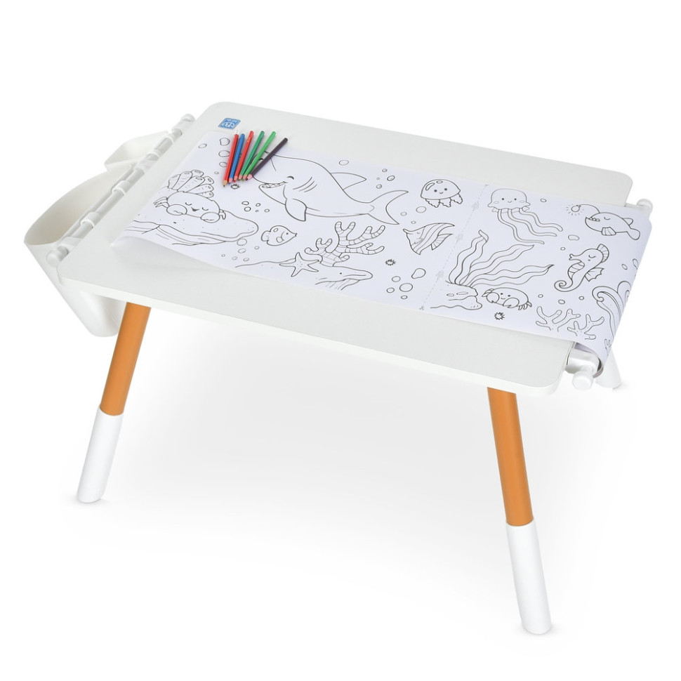 Столик зі стільцем Bambi M 6319-1, 2 кошики для дрібниць, білий