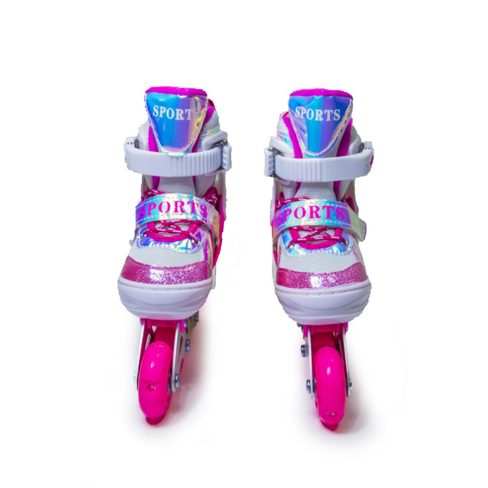 Детские раздвижные ролики Scale Sports 1247418241 радужный розовый, размер 34-37