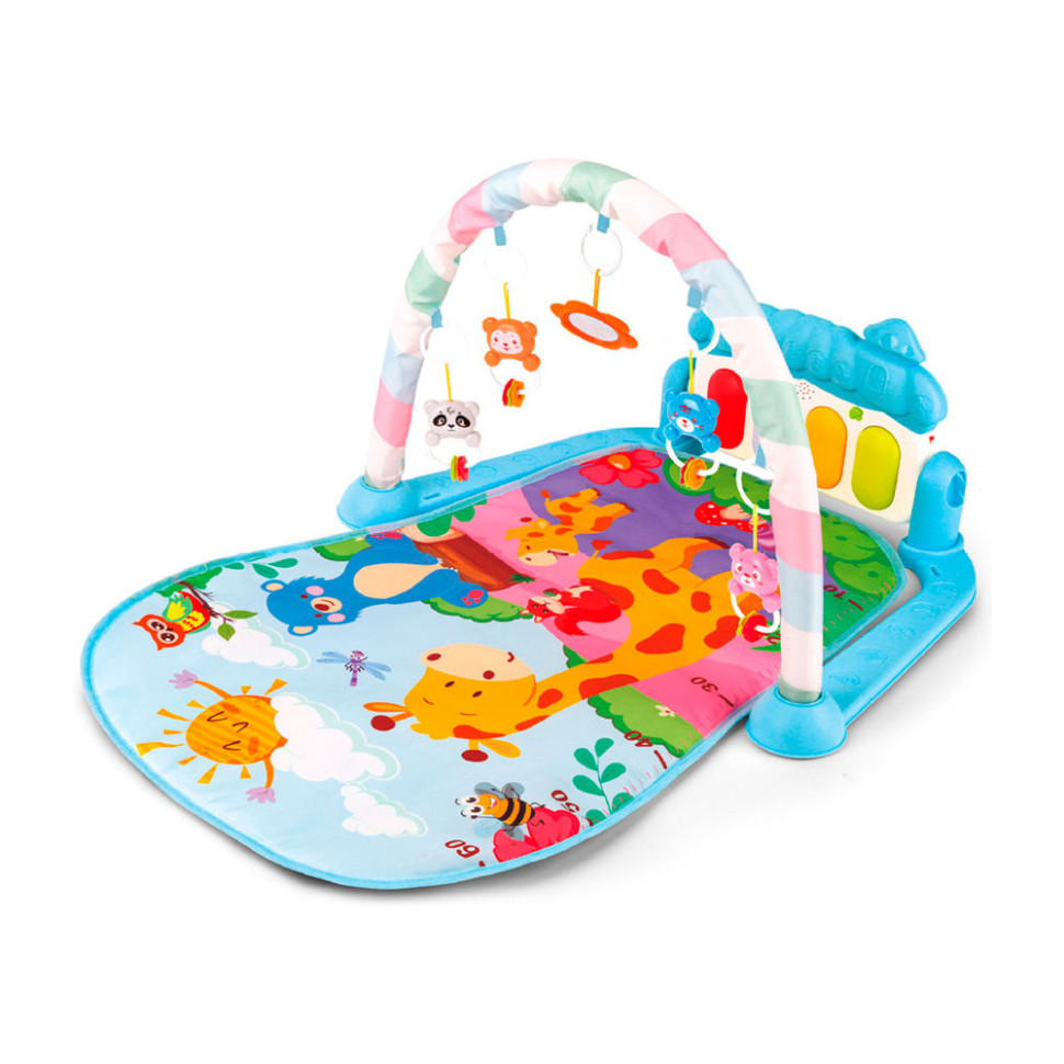 Дитячий розвиваючий килимок Bambi 972, 72х47 см, дуга, підвіски 5 штук, брязкальце