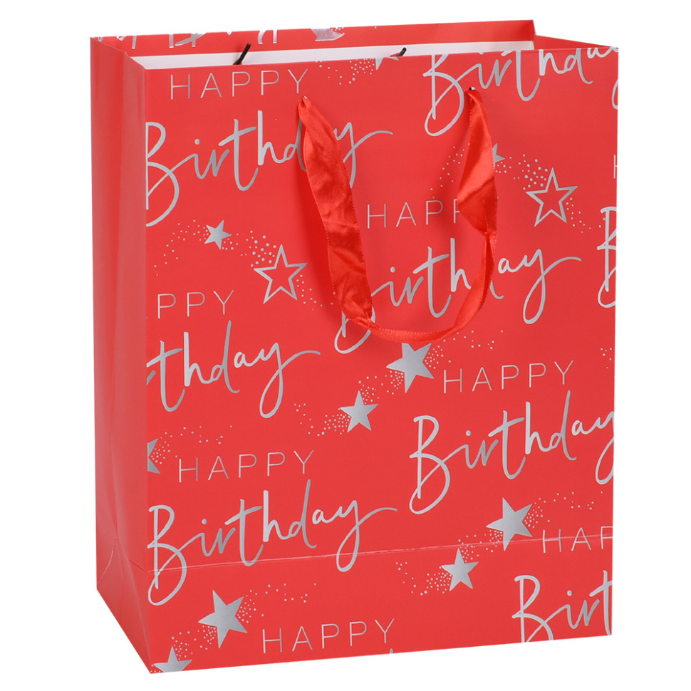 Пакет подарочный Happy Birthday Bambi MK 5947-M(Red) размер 32х25х11 см