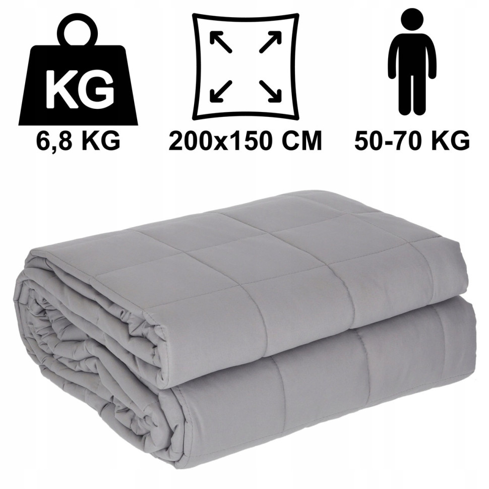 Ковдра важка-обтяжена 4FIZJO P-5907739319784 сірий 6.8 кг 150x200 см