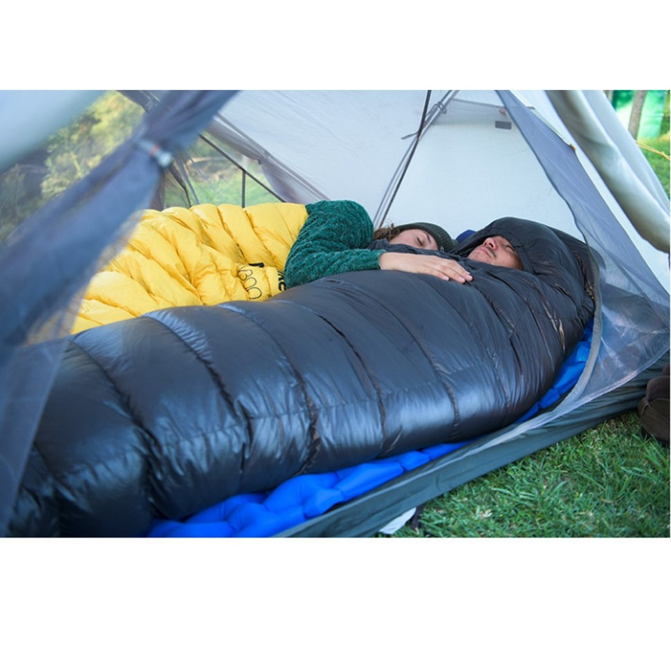 Спальник з натуральним пухом CW400 NH18C400-D Naturehike 6976507666848 жовто-сірий
