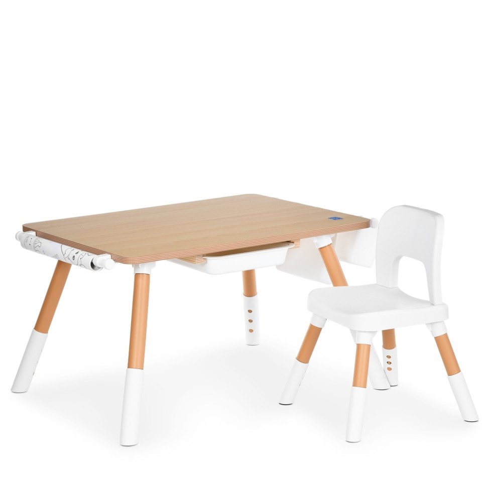 Столик зі стільцем Bambi M 6319-13, 2 кошики для дрібниць, коричневий