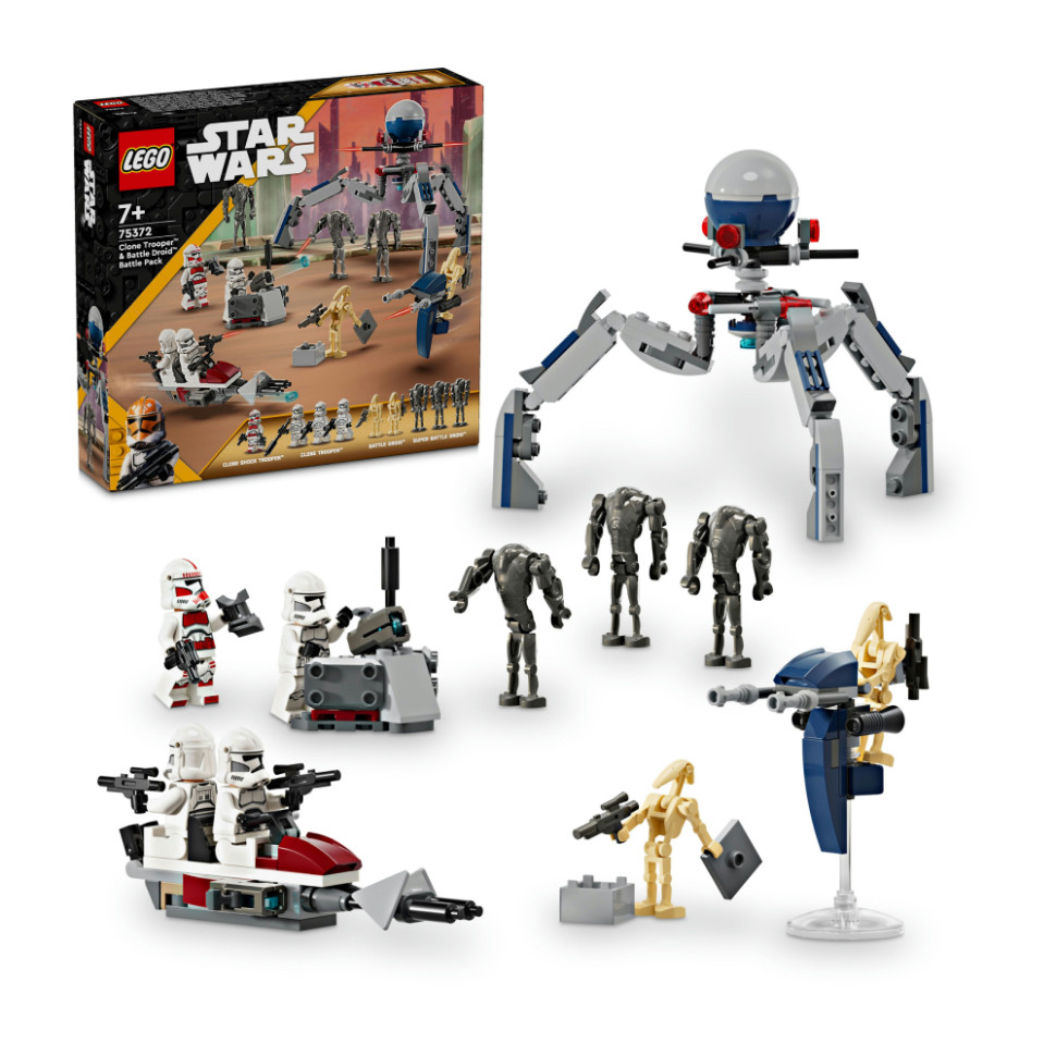 Конструктор LEGO Star Wars Клони-піхотинці й Бойовий дроїд Бойовий набір 75372, 215 деталей 