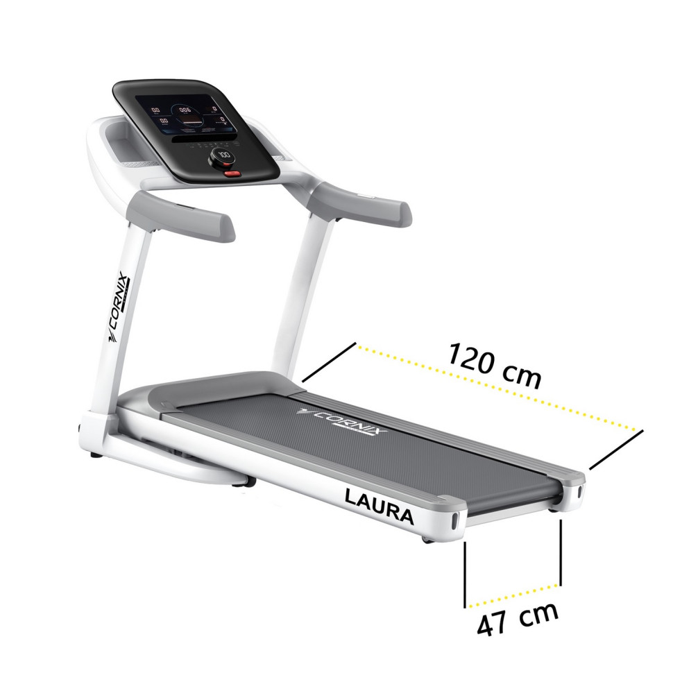 Тренажер беговая дорожка Laura Cornix TM-LAURA 47 x 120 см, White/Grey 