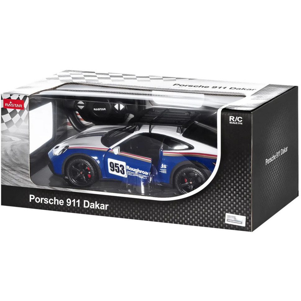 Машинка на радиоуправлении Porsche 911 Dakar Performance Rastar 10137 blue, масштаб 1:14 