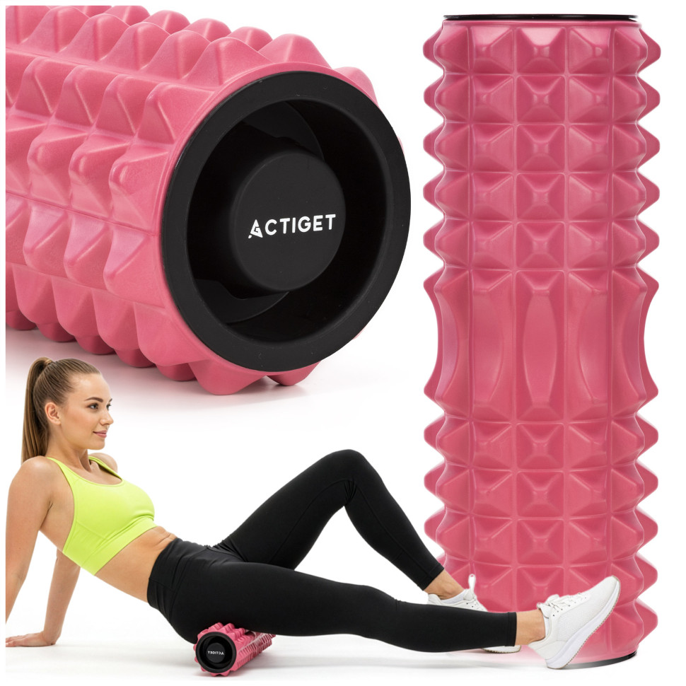 Масажний ролик Actiget ACT0100 EVA, Pink 33x13 см