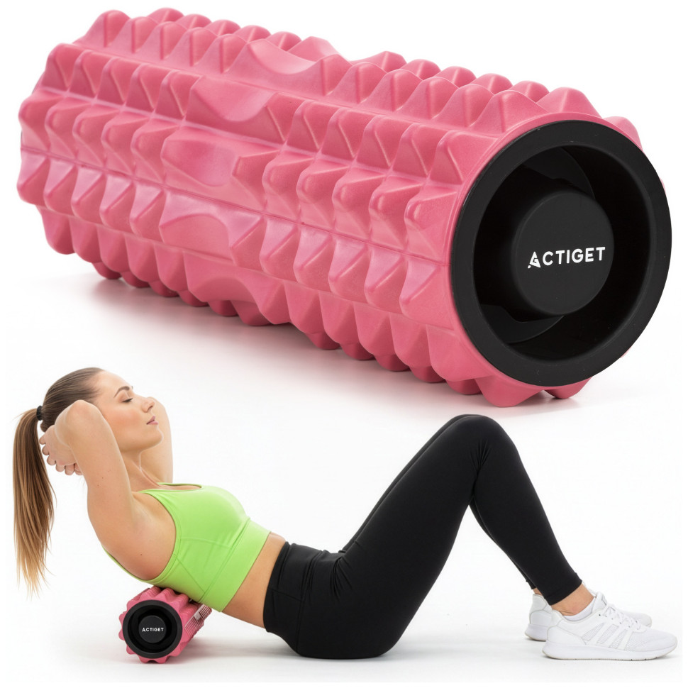 Масажний ролик Actiget ACT0100 EVA, Pink 33x13 см