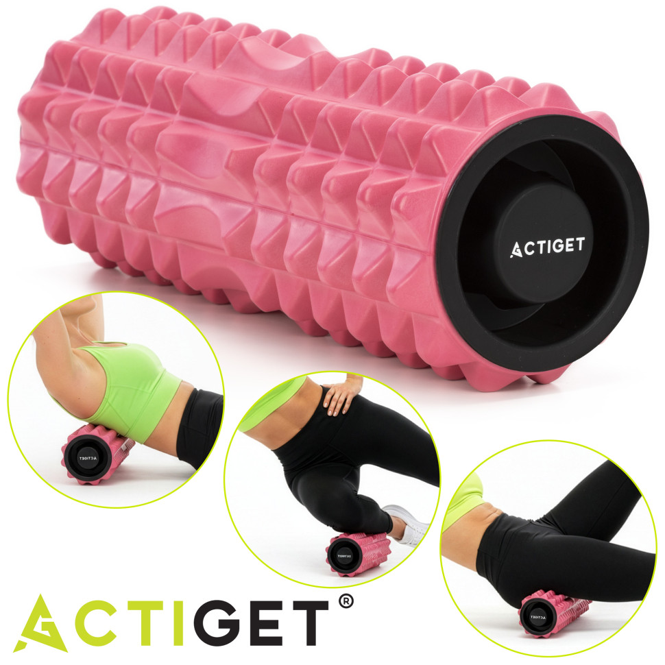 Масажний ролик Actiget ACT0100 EVA, Pink 33x13 см
