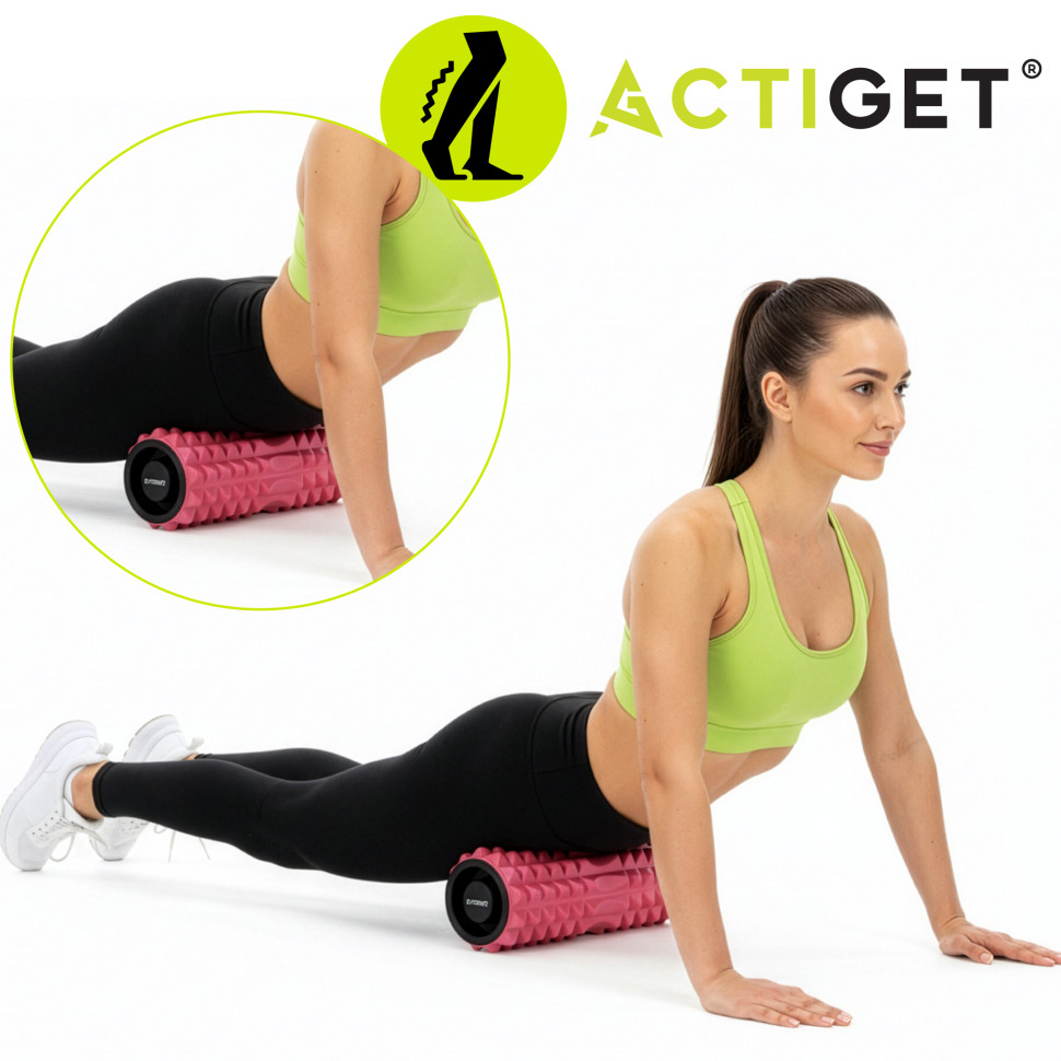 Масажний ролик Actiget ACT0100 EVA, Pink 33x13 см