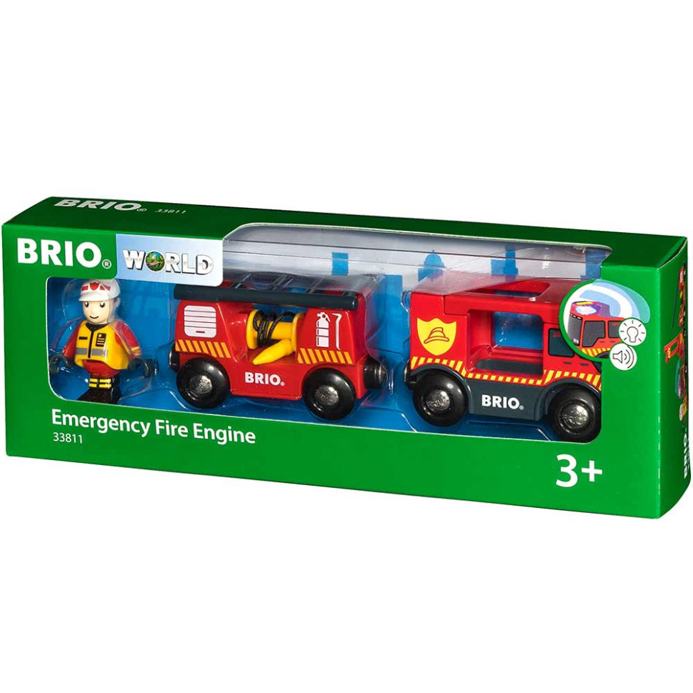 Аварийная пожарная машина BRIO 33811-BR, дерево, пластик, звук и свет