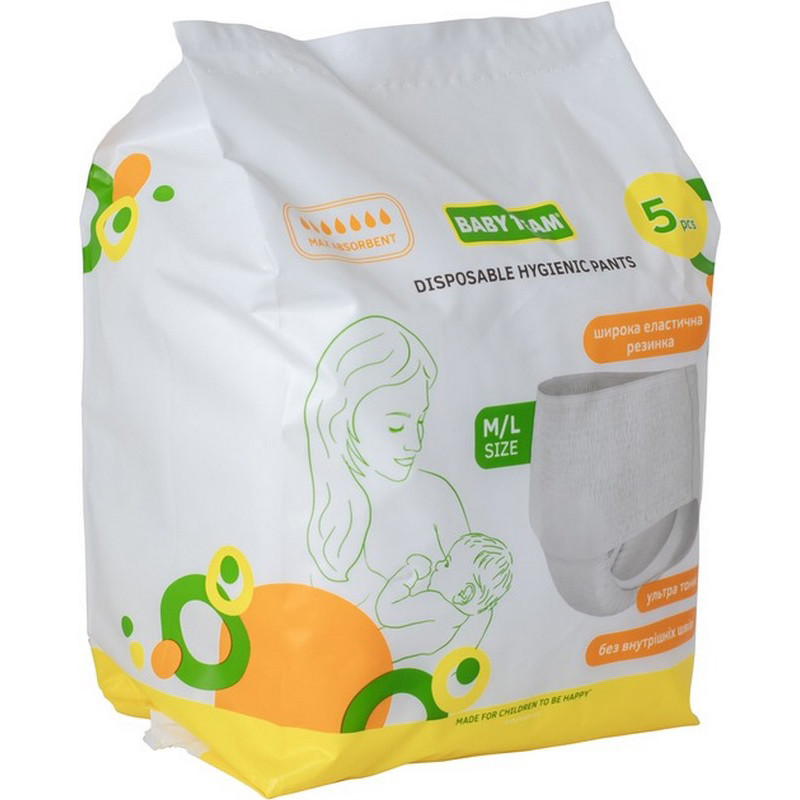 Труси одноразові гігієнічні Baby Team 0040 розмір M/L 5 штук