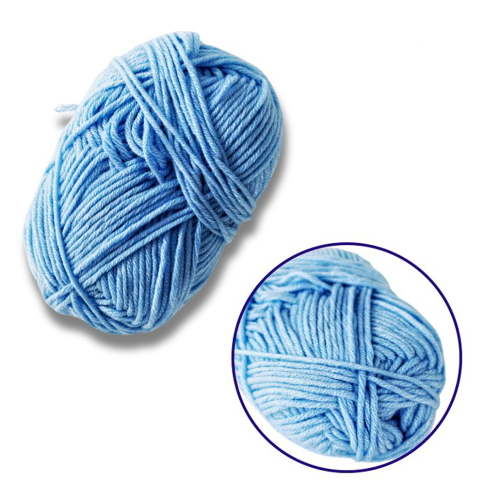 Пряжа фасована петляста Brushme NB112, 80% бавовни, 20% молочна клітковина, світло-синій