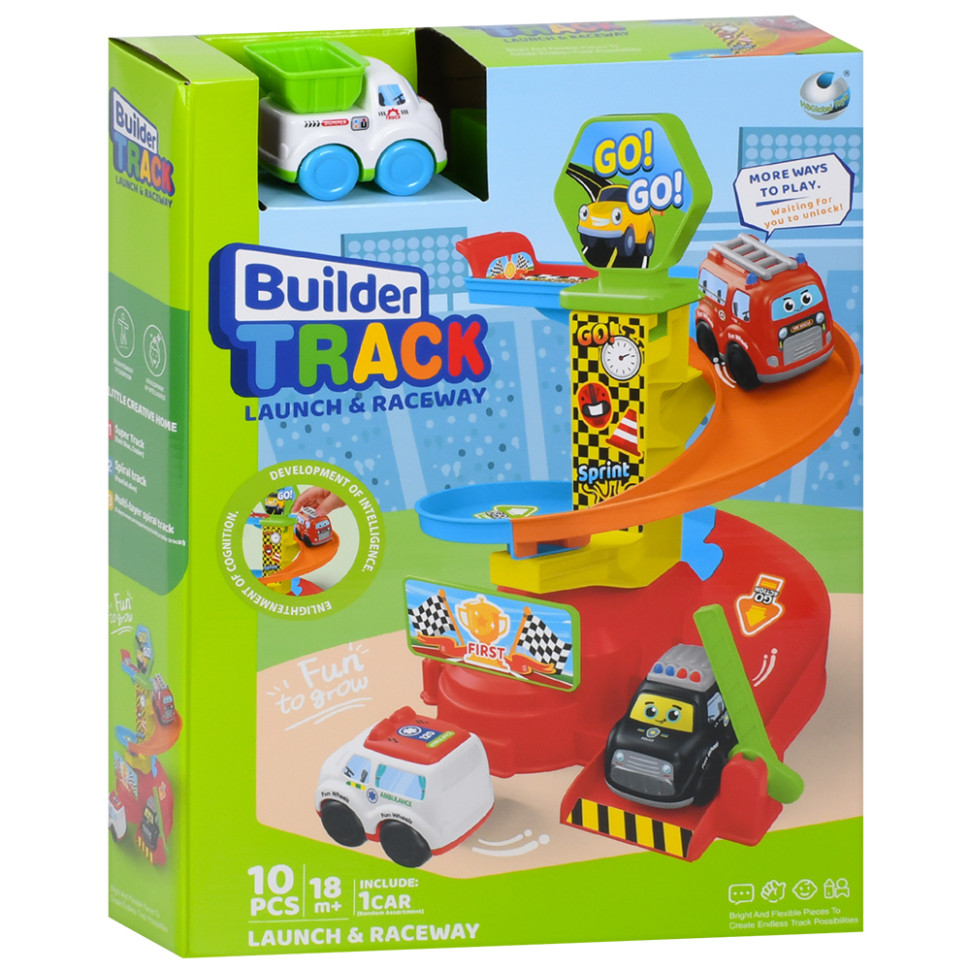 Детский игровой гараж-автотрек Bambi 099-1(White) машинка 7,5 см, 10 деталей