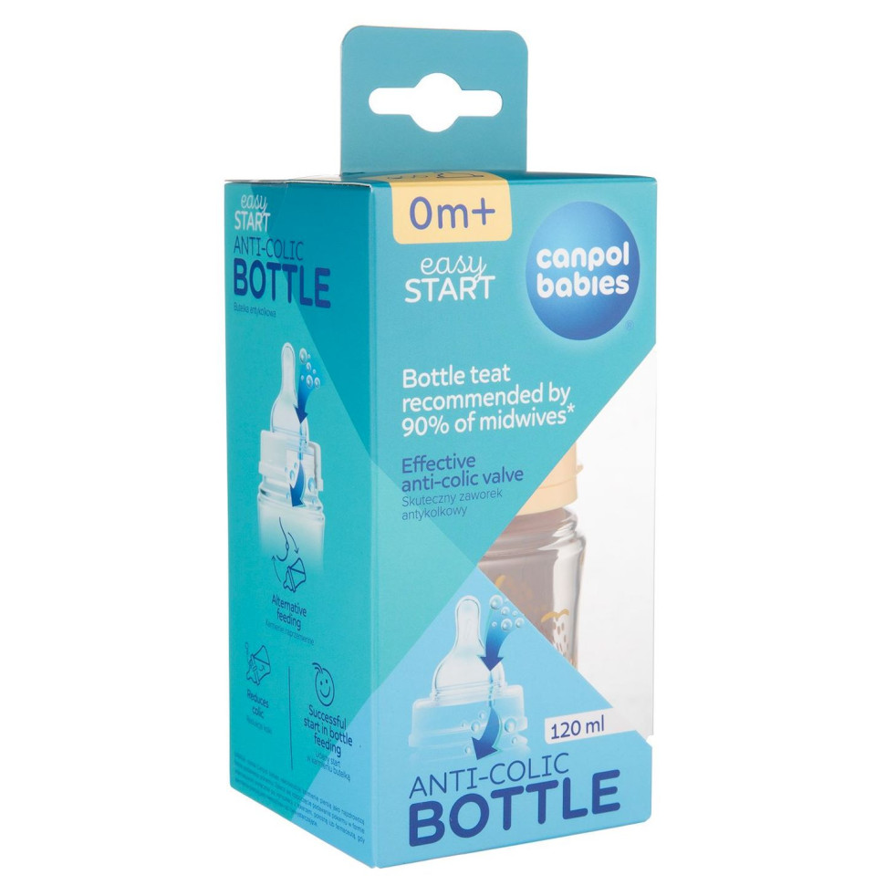 Бутылочка антиколиковая с широким отверстием Easystart Mountains Canpol babies 35/242_bei 120 мл