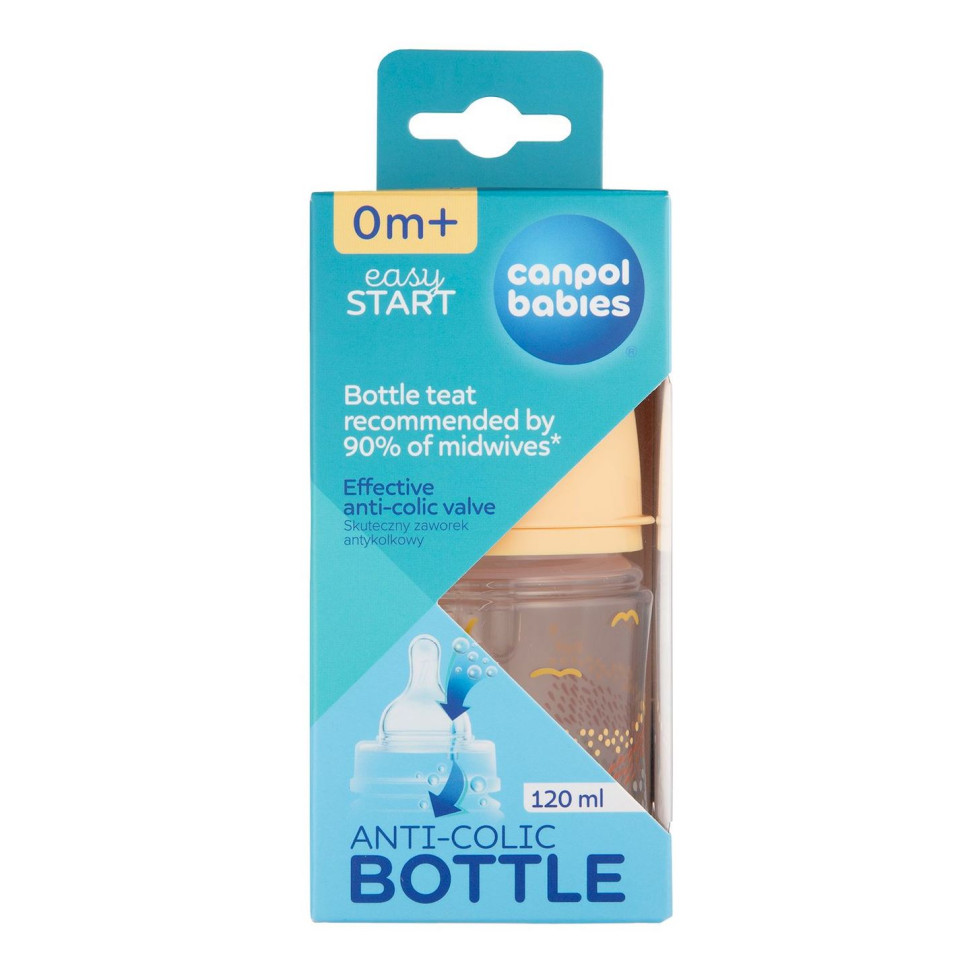 Бутылочка антиколиковая с широким отверстием Easystart Mountains Canpol babies 35/242_bei 120 мл