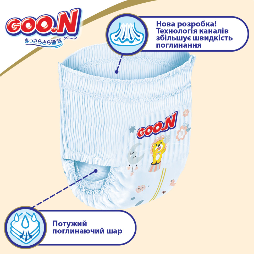 Трусики-підгузки для дітей 18-30 кг GOO.N Premium Soft 863231 розмір 7(3XL), 22 шт