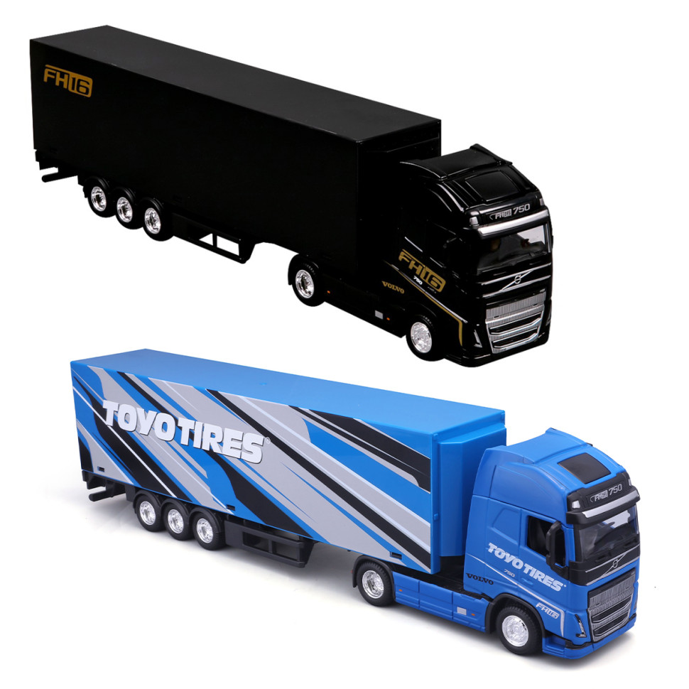 Дитяча автомодель ФУРА VOLVO FH16 GLOBETROTTER 750 XXL Bburago 18-31461 чорний, синій 1:43