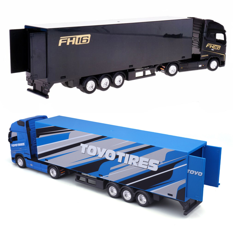 Дитяча автомодель ФУРА VOLVO FH16 GLOBETROTTER 750 XXL Bburago 18-31461 чорний, синій 1:43