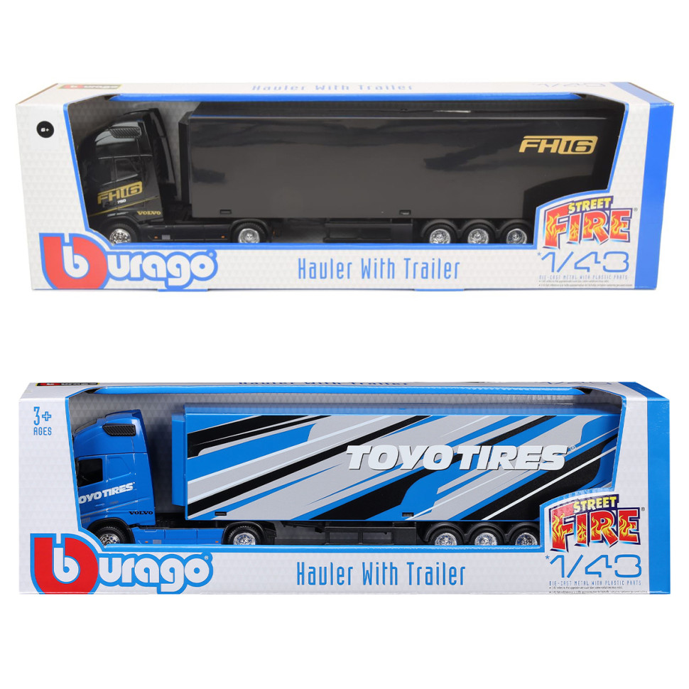 Дитяча автомодель ФУРА VOLVO FH16 GLOBETROTTER 750 XXL Bburago 18-31461 чорний, синій 1:43