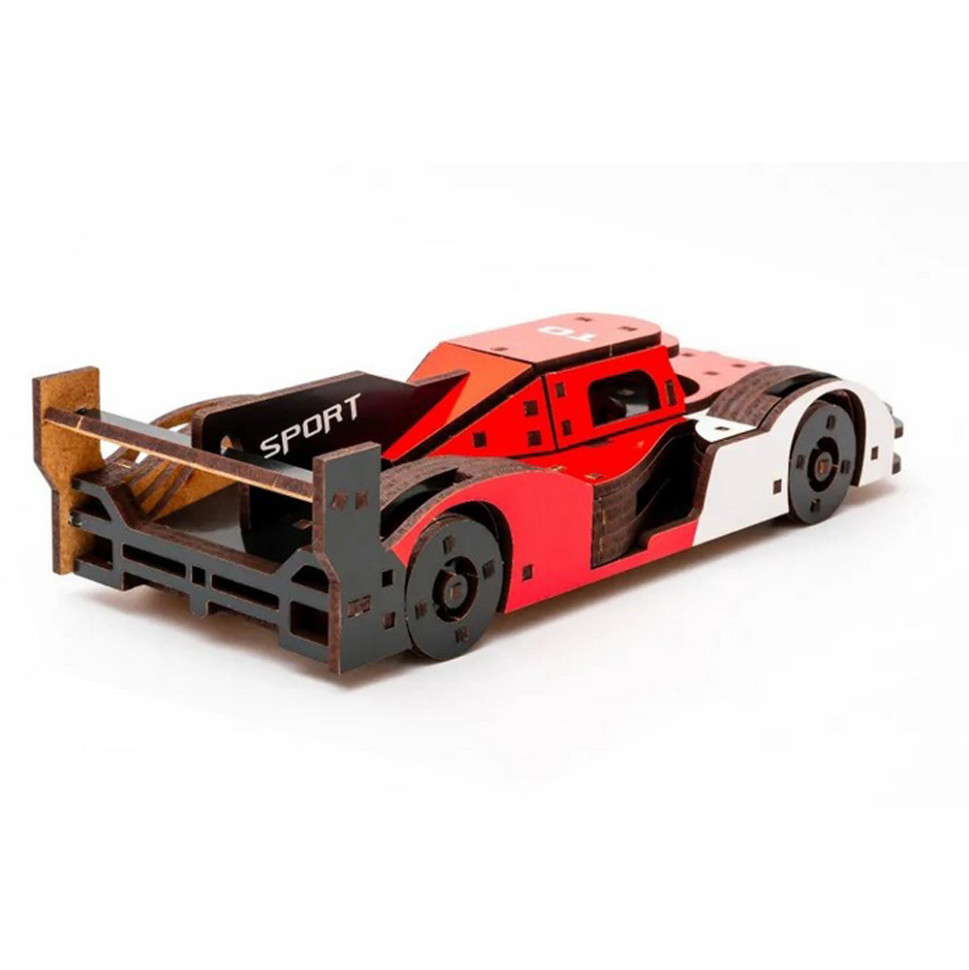 Дерев'яний 3D конструктор Racing Car PuzzleOK Puz-01037, 146 деталей