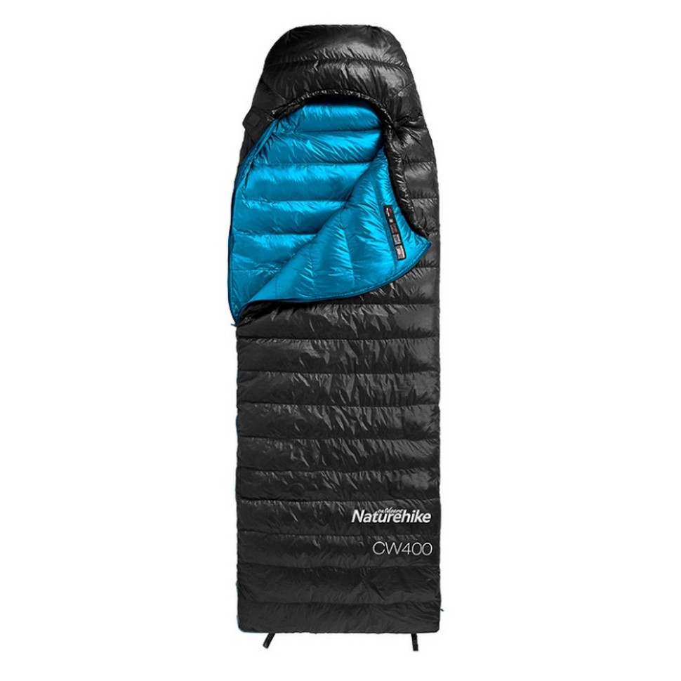Спальник с натуральным пухом CW400 NH18C400-D Naturehike 6976507666831 черно-голубой