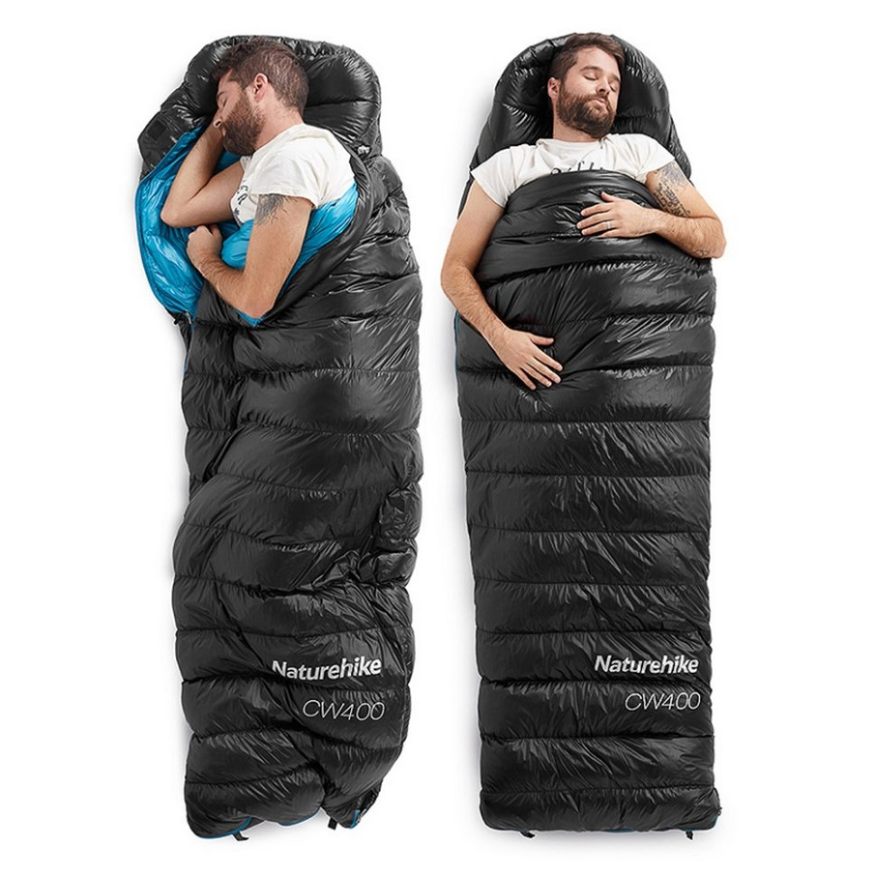 Спальник с натуральным пухом CW400 NH18C400-D Naturehike 6976507666831 черно-голубой