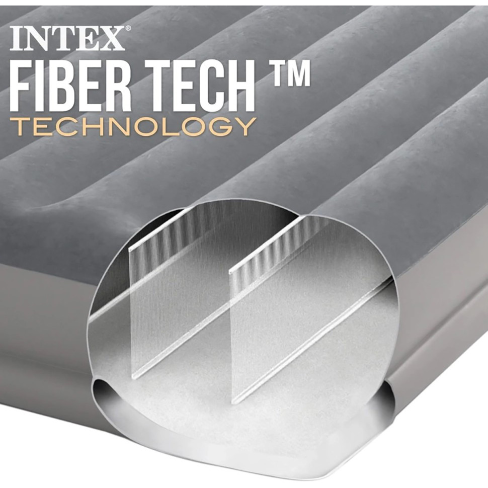Надувной двухместный матрас Intex 64114, 203х152х30 см, со встроенным электронасосом FastFill с USB
