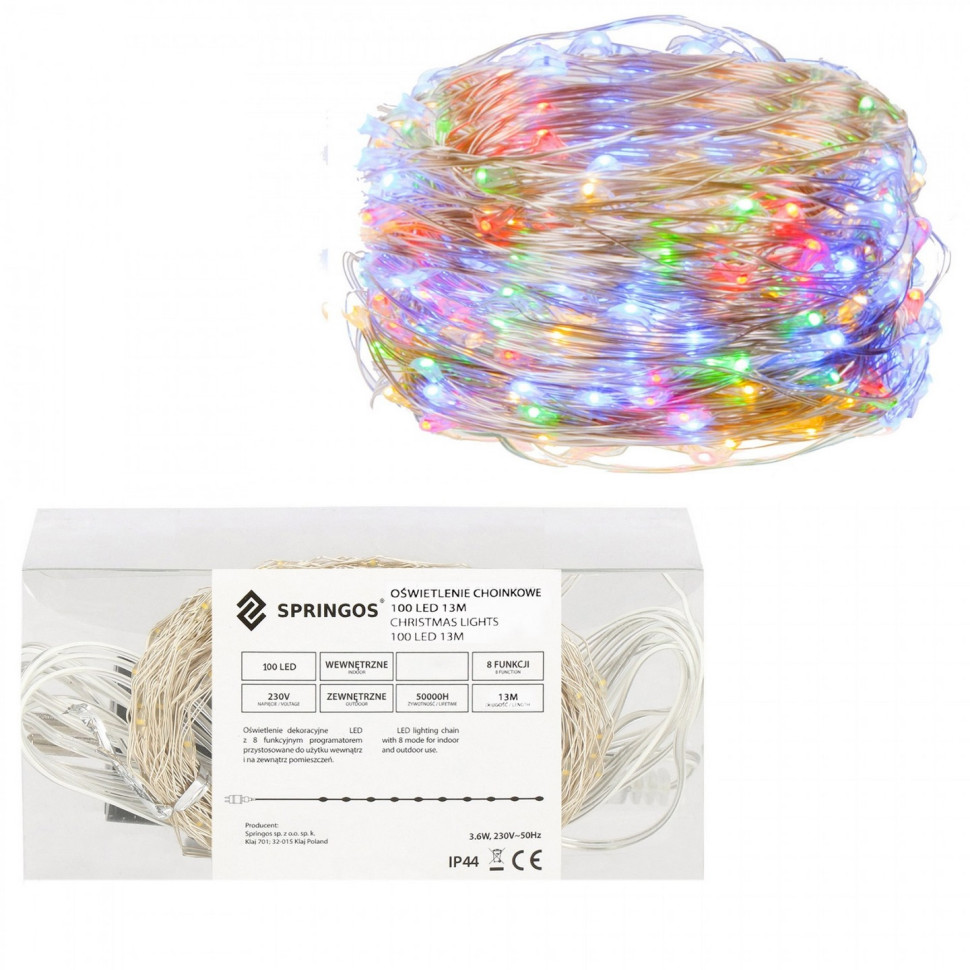 Гирлянда Springos CL0081, 10 м 100 LED, Mix