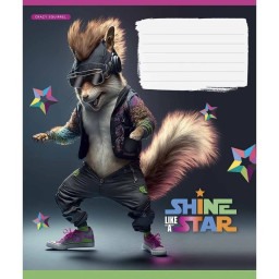 Тетрадь ученическая "Dance star" Школярик 018-3276K-4 в клетку, 18 листов