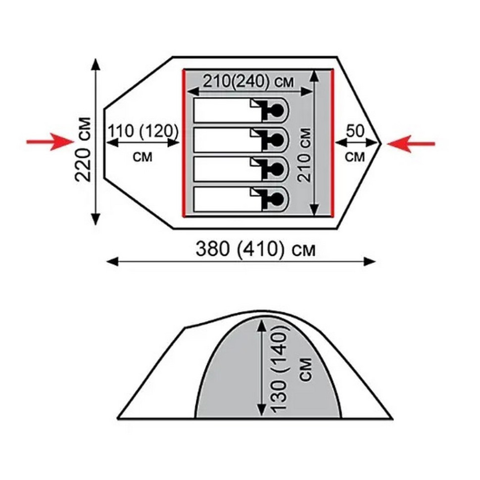 Намет Mountain 4 (V2) Tramp TRT-024