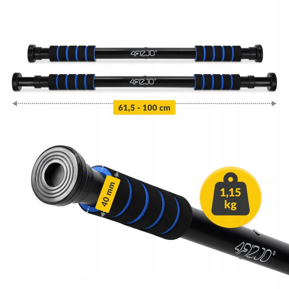 Турник раздвижной Basic 4FIZJO P-5905973402705 Black/Blue 61.5-100 см