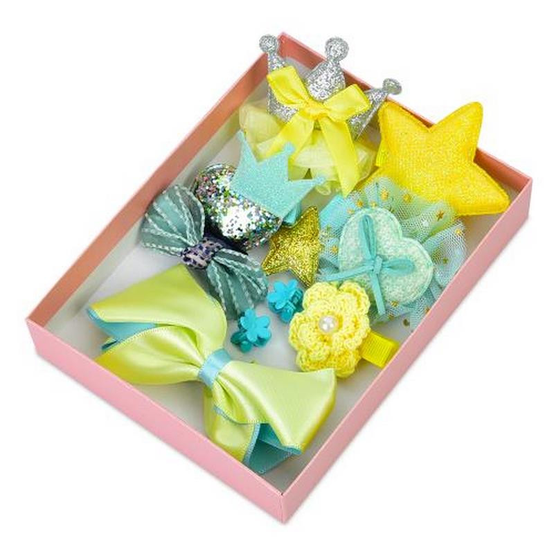 Набор аксессуаров для волос Bambi YG0058(Yellow) 10 заколок в комплекте