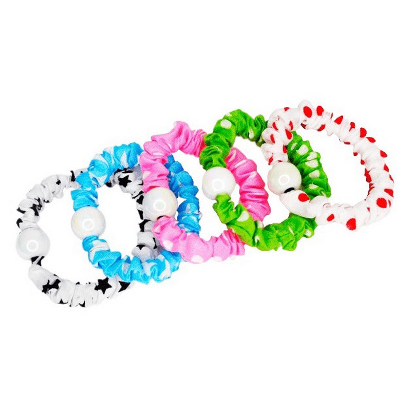 Набір резинок для волосся La-beauty 0303-1075 різнокольорові, 20 штук, з намистиною