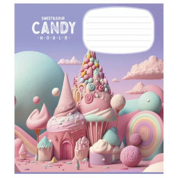 Тетрадь ученическая "Candy world" Школярик 012-3266K-2 в клетку, 12 листов