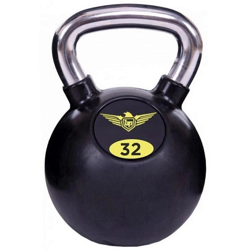 Обгумована гиря FDS-21-32GR Fitnessport 10214FS, ручка хромована 32 кг