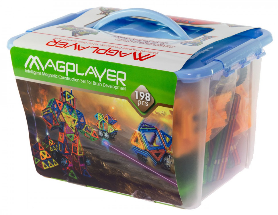 Конструктор з магнітами Magplayer магнітний набір 198 ел. MPT-198