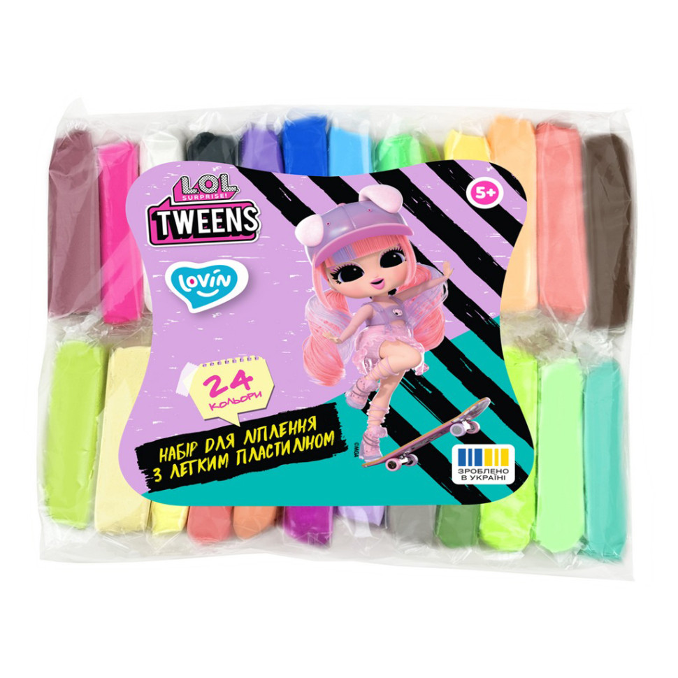 Набор для лепки с воздушным пластилином L.O.L. Surprise! Tweens Lovin LOL70191, 24 цвета классик