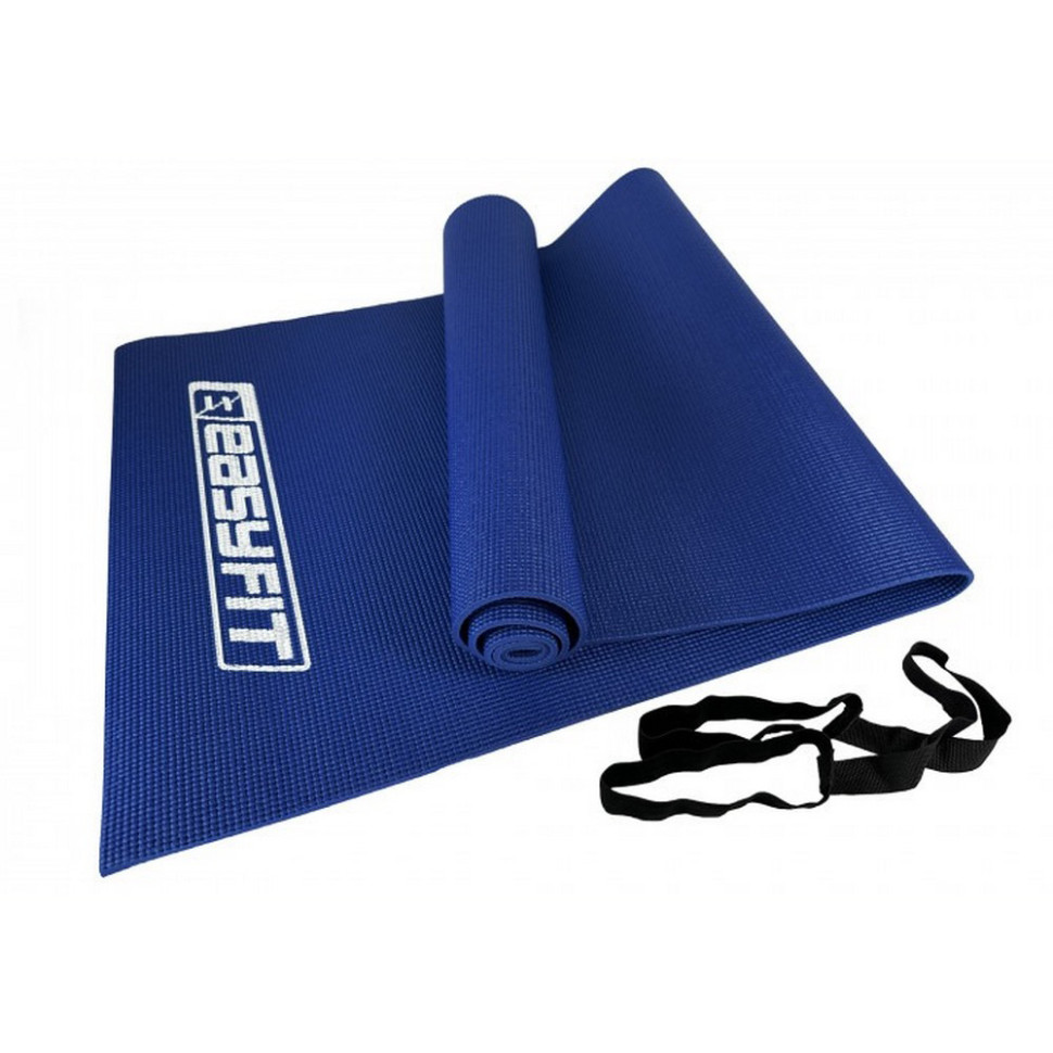 Килимок для йоги та фітнесу EasyFit EF-1918-Bl, ПВХ, Синій