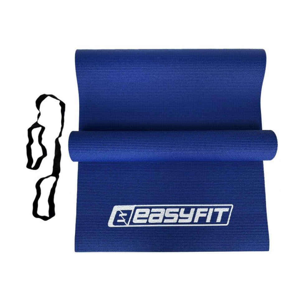 Килимок для йоги та фітнесу EasyFit EF-1918-Bl, ПВХ, Синій