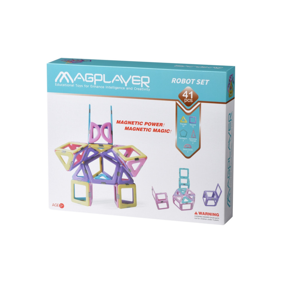 Конструктор Magplayer магнитный набор 41 эл. MPH2-41