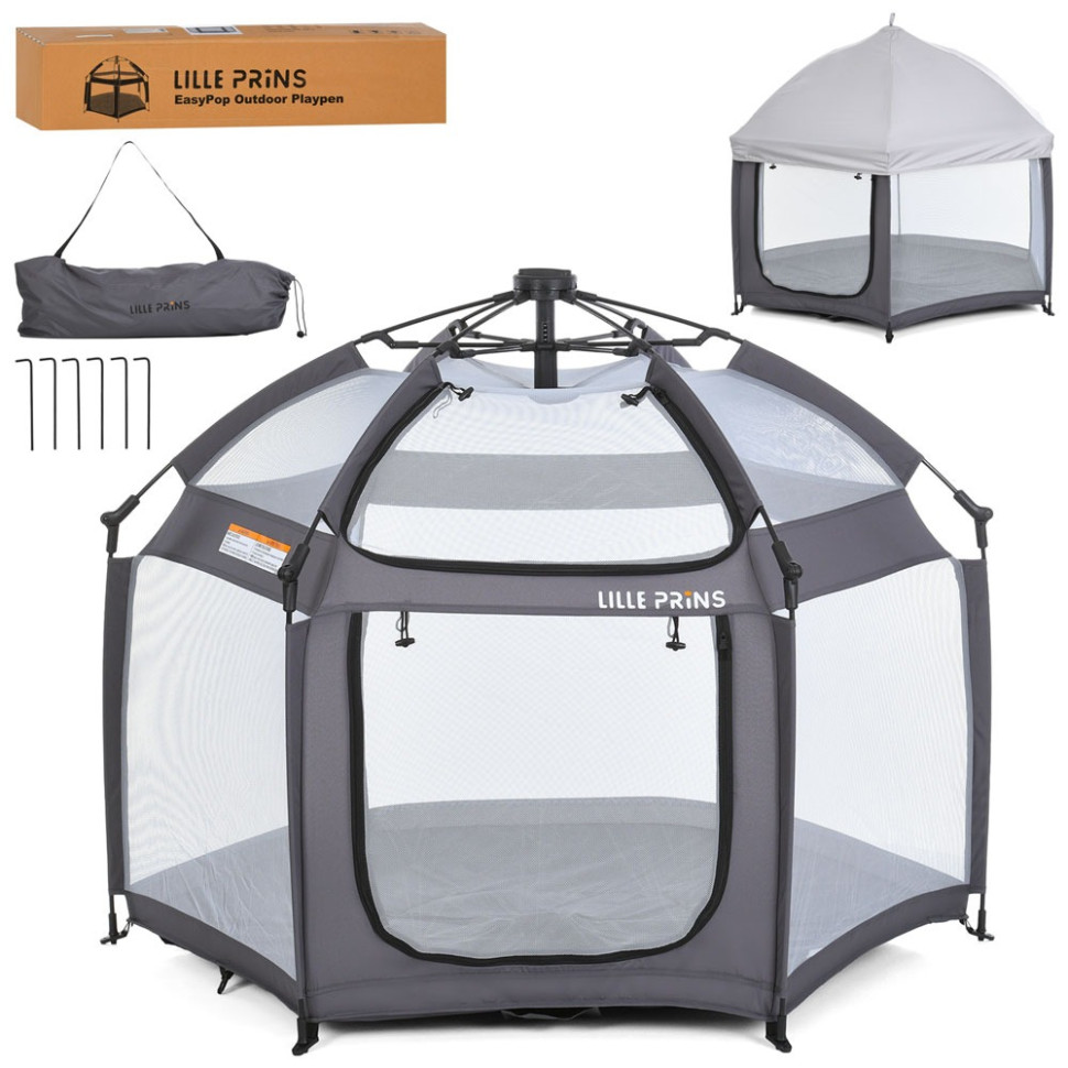 Детская платка манеж Bambi MR 1515 Platinum Grey 140х124х110 см