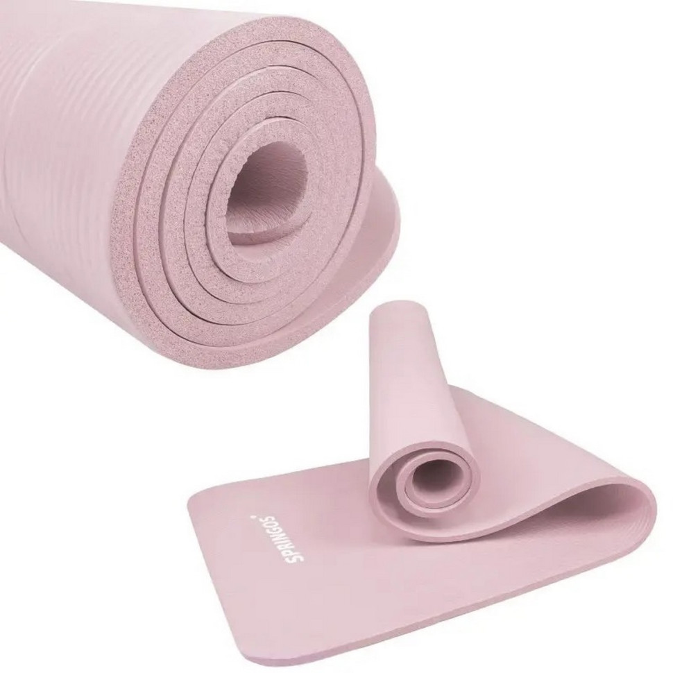 Килимок (мат) для йоги та фітнесу Springos YG0040 Pink, NBR 1.5 см 