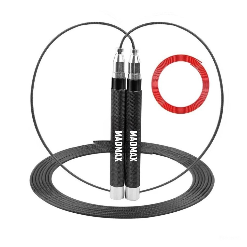Скакалка скоростная на подшипниках MFA-286 Speed jump rope MadMax MFA-286-BLK-U, Black