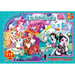 Детский пазл "Enchantimals" G-Toys EA205 плакат 117 элементов