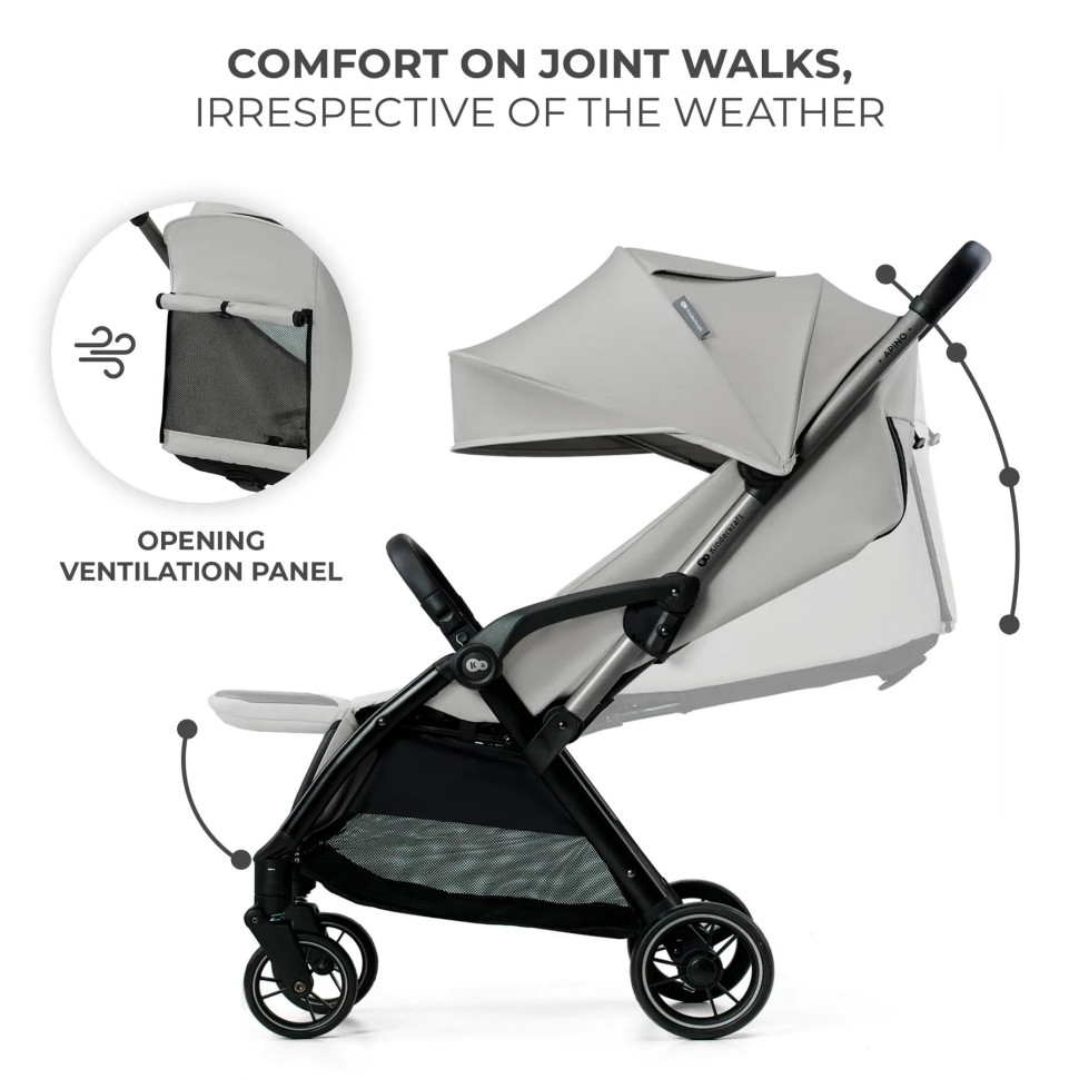 Прогулянковий візок Apino Dove Kinderkraft KSAPIN00GRY0000 Grey