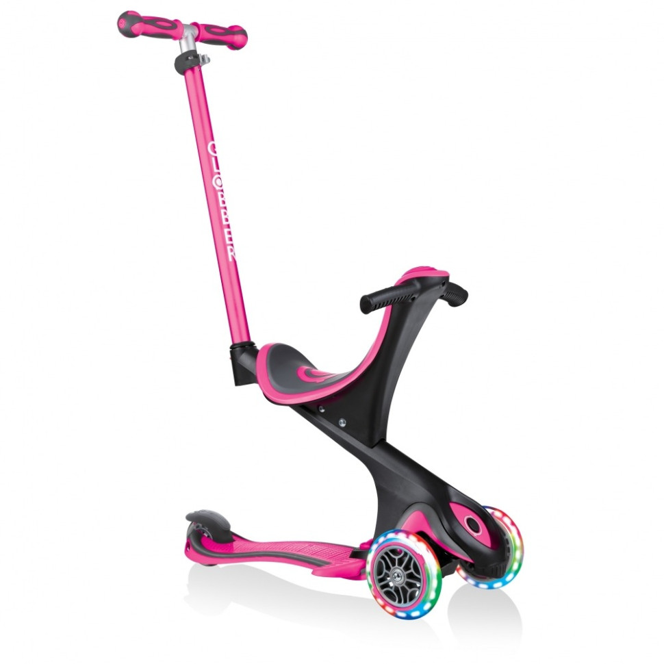 Самокат серии EVO COMFORT LIGHTS GLOBBER 459-110, 5 в 1 розовый, светящиеся колеса
