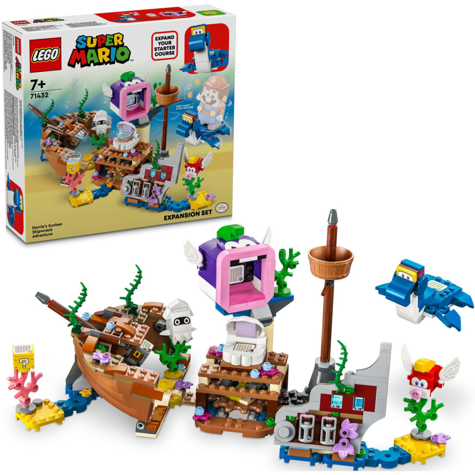 Конструктор LEGO Super Mario Пригоди Dorrie на затонулому кораблі. Додатковий набір 71432, 500 деталей 